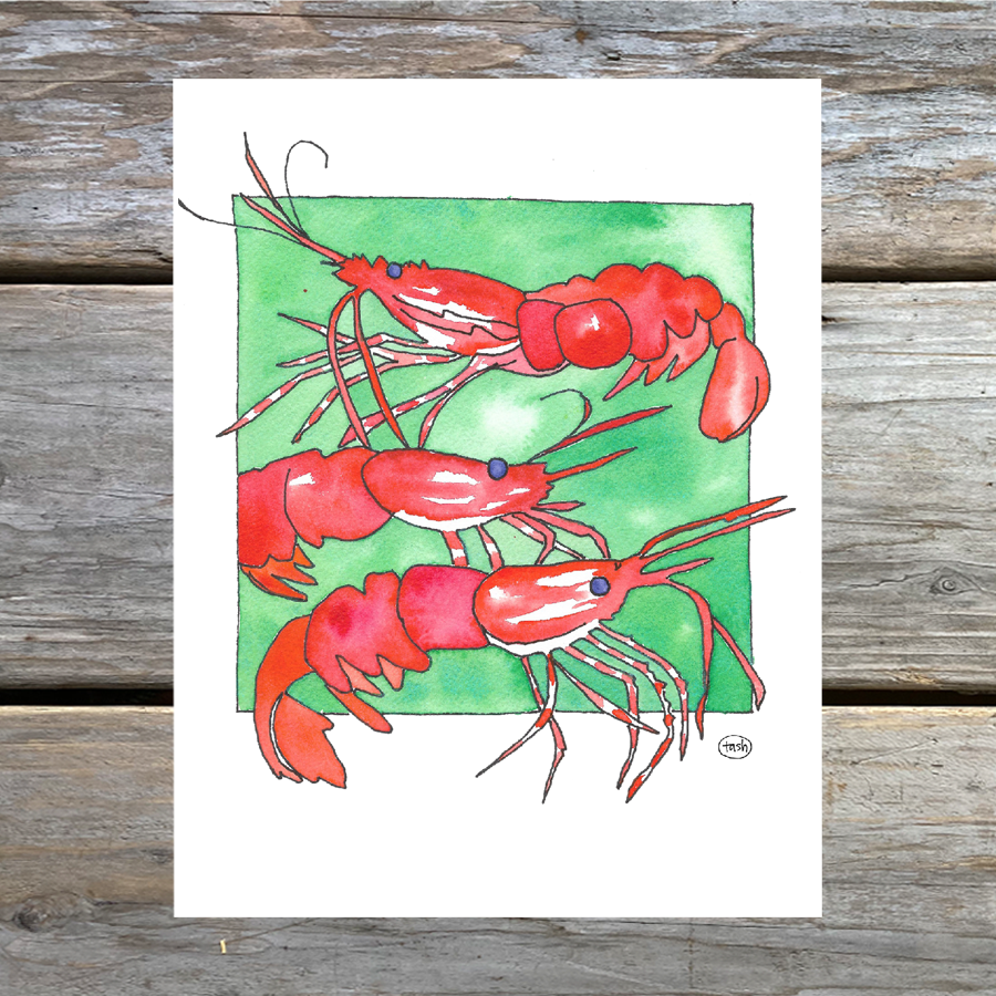 Spot Prawn Note Card