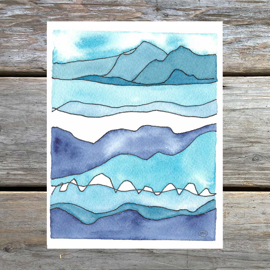 Buskin Waves Note Card