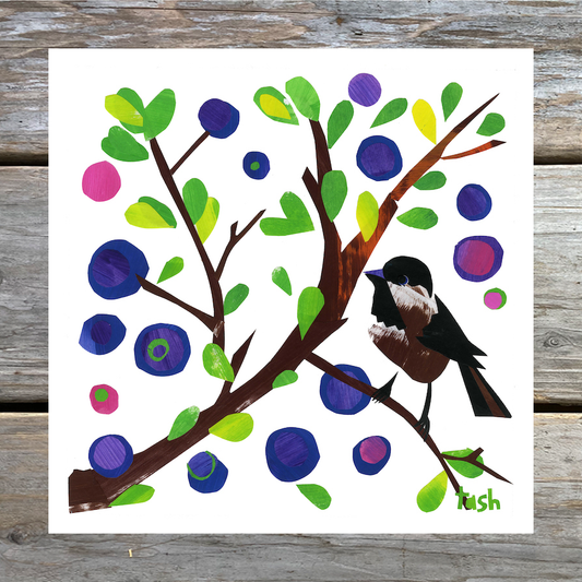 Chickadee Collage Art Print